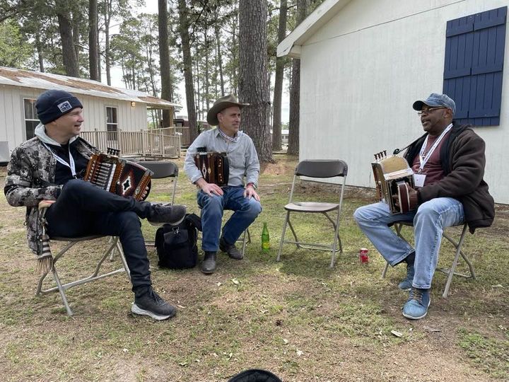 hanging with the legendary Creole Accordionist, Jeffery Broussard